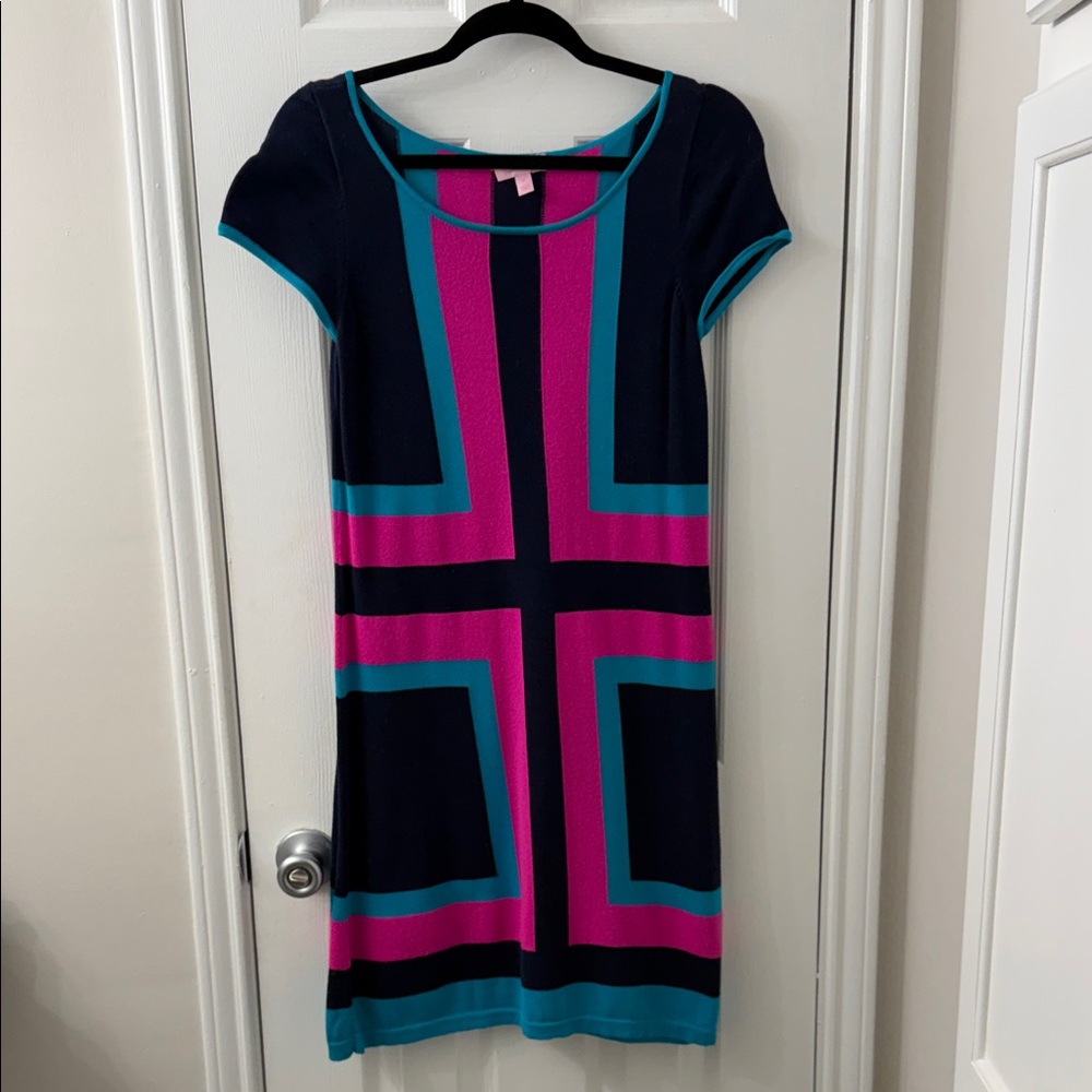 Lilly Pulitzer Navy and Pink Mini Dress